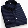 thumbnail image 3 of Men Clothing, Men's Classic Striped Work Shirts - Casual Basic Long Sleeve Button Down Lapel Business Dress Shirts with Pocket, 3 of 3