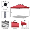 thumbnail image 5 of Ainfox 10 x 10 ft Pop up Canopy Tent, Instant Outdoor Canopies, Shade Tents with Carrying Bag,Red, 5 of 8