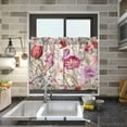 thumbnail image 7 of GZHJMY 36 Inch Length Kitchen Curtains Floral Print 2 Panels Half Window Sheer Curtains Rod Pocket Farmhouse Short Drapes for Bathroom Cafe Basement Home Decor, 7 of 7