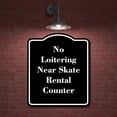 thumbnail image 2 of No Loitering Near Skate Rental Counter BLACK Aluminum Composite Sign 15''x18'', 2 of 9