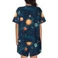 thumbnail image 3 of Lsque Solar System And Planets Women's Short-Sleeved Pajama Set - 2 Piece Soft and Lightweight Sleepwear Set-X-Large, 3 of 9