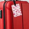 thumbnail image 5 of Pink Balloons Hearts Watercolor Birthday Valentine's Love Faux Leather Travel Luggage Tag, 5 of 7