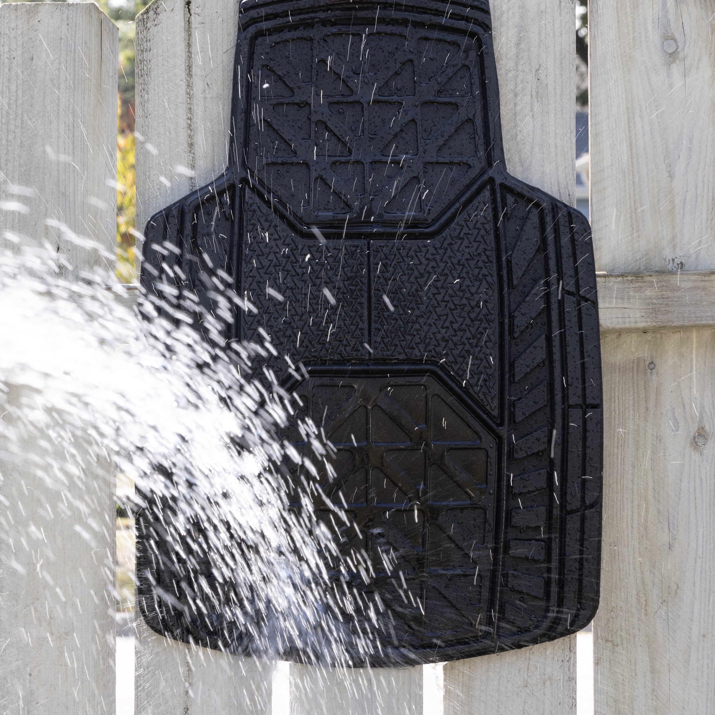 Armor All 4 Piece All Weather Rubber Floor Mats Trim to Fit, Black 79960WDC