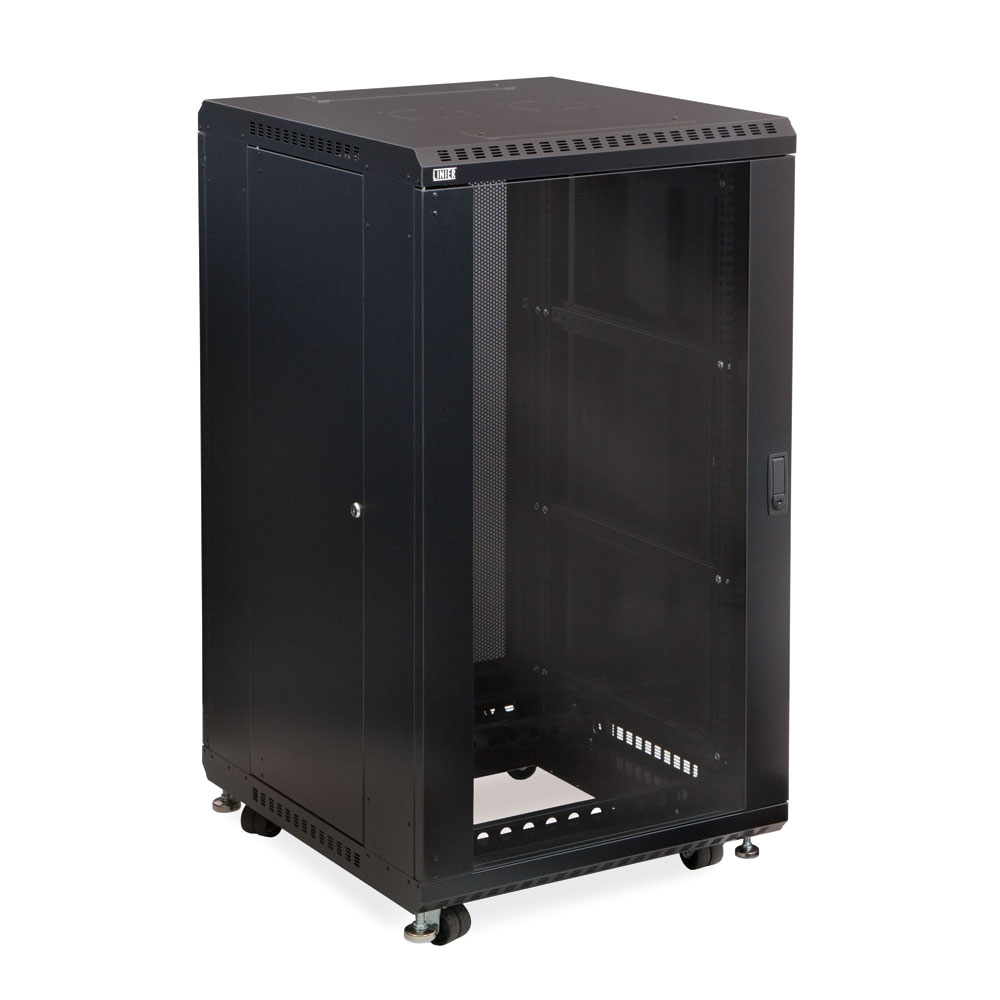 Cable Central LLC (5 Pack) 22U Server Rack, Glass Front/Vented Rear, 24 ...