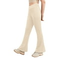 thumbnail image 2 of Langwyqu Girls Yoga Pants V Cross Waist Wide Leg Flare Pants High Waist Bootcut Pants, 2 of 5