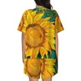 thumbnail image 4 of Womens Pajama Sets With Pocket, Vibrant Sunflower Painting Lounge Sets Short Sleeve Sleepwear PJ Sets for Women, 4 of 6