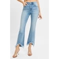 thumbnail image 2 of I AM A FASHION JUNKY RISEN Full Size High Rise Crop Bootcut Fray Hem Jeans Plus Size (LIGHT, 1XL), 2 of 5
