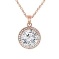 thumbnail image 1 of Cate & Chloe Mariah 18k Rose Gold Plated Round Cut CZ Halo Pendant Necklace - Cubic Zirconia Halo Cluster Rose Gold Necklace w/Solitaire Round Cut Crystal - Wedding Anniversary Jewelry MSRP $150, 1 of 4