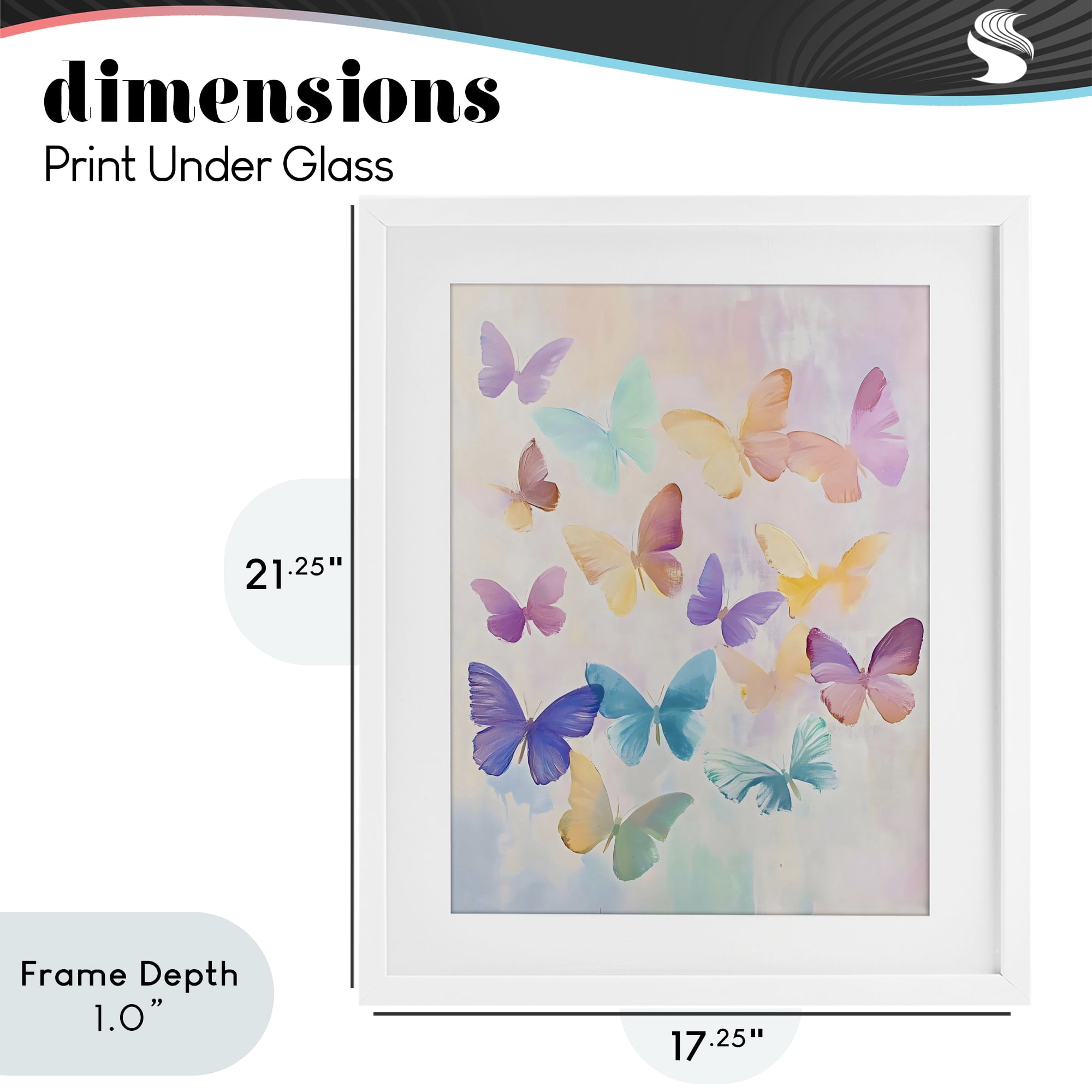 Stupell Industries Pastel Butterfly Dreams White Framed Print Under Glass, design by The Prints Vibe