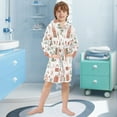thumbnail image 5 of FORMRS Niños Bathrobe Unisex Hooded Robe Soft Plush Pajamas Sleepwear, Size 2-3T, Red Nordic Christmas, 5 of 7