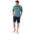 thumbnail image 4 of hajo Pijama corto para hombre - Klima-Light, pijama, shorty, mezcla de algodón Azul claro M (Medium), 4 of 6
