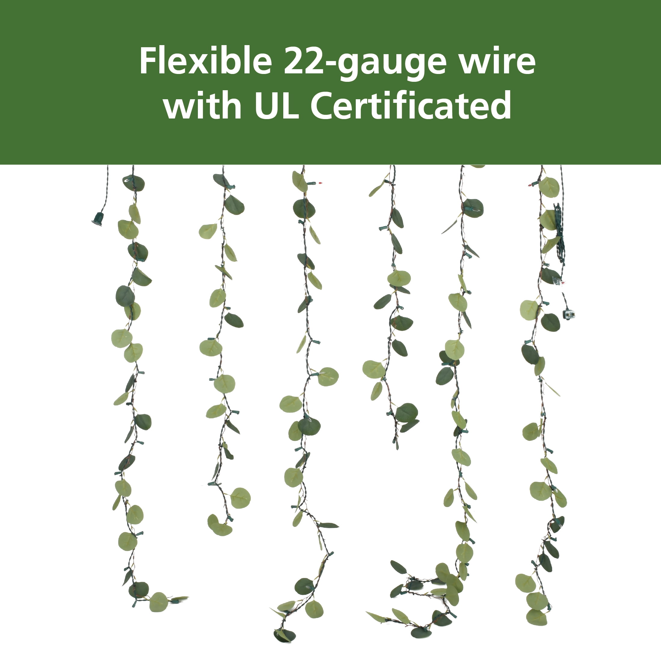 Mainstays Eucalyptus Curtain String Lights - Holiday Curtain Lighting