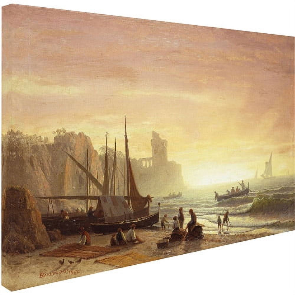 Trademark Fine Art "The Fishing Fleet" 1862 Canvas Art by Albert Bierstadt