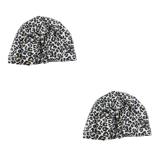 Inteprter Gorros de ducha para el cabello Estampado de flores Impermeable Reutilizable Banda elástica Gorro Turbante ajustable Gorro Estampado Type7 NO7