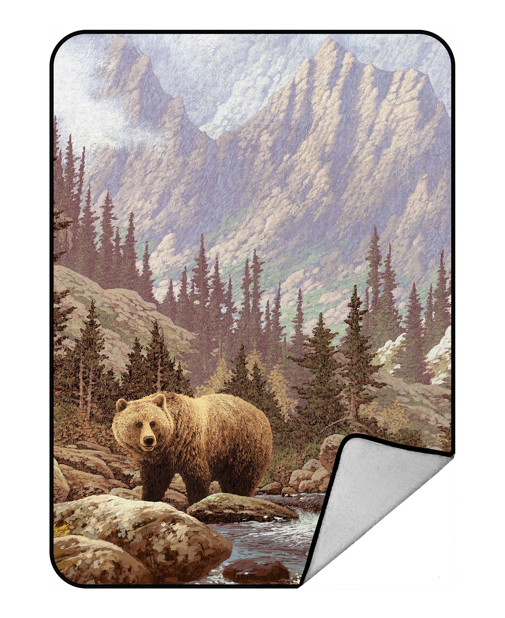 YKCG Home Decor Grizzly Bear in the Rocky Mountains Blanket Crystal