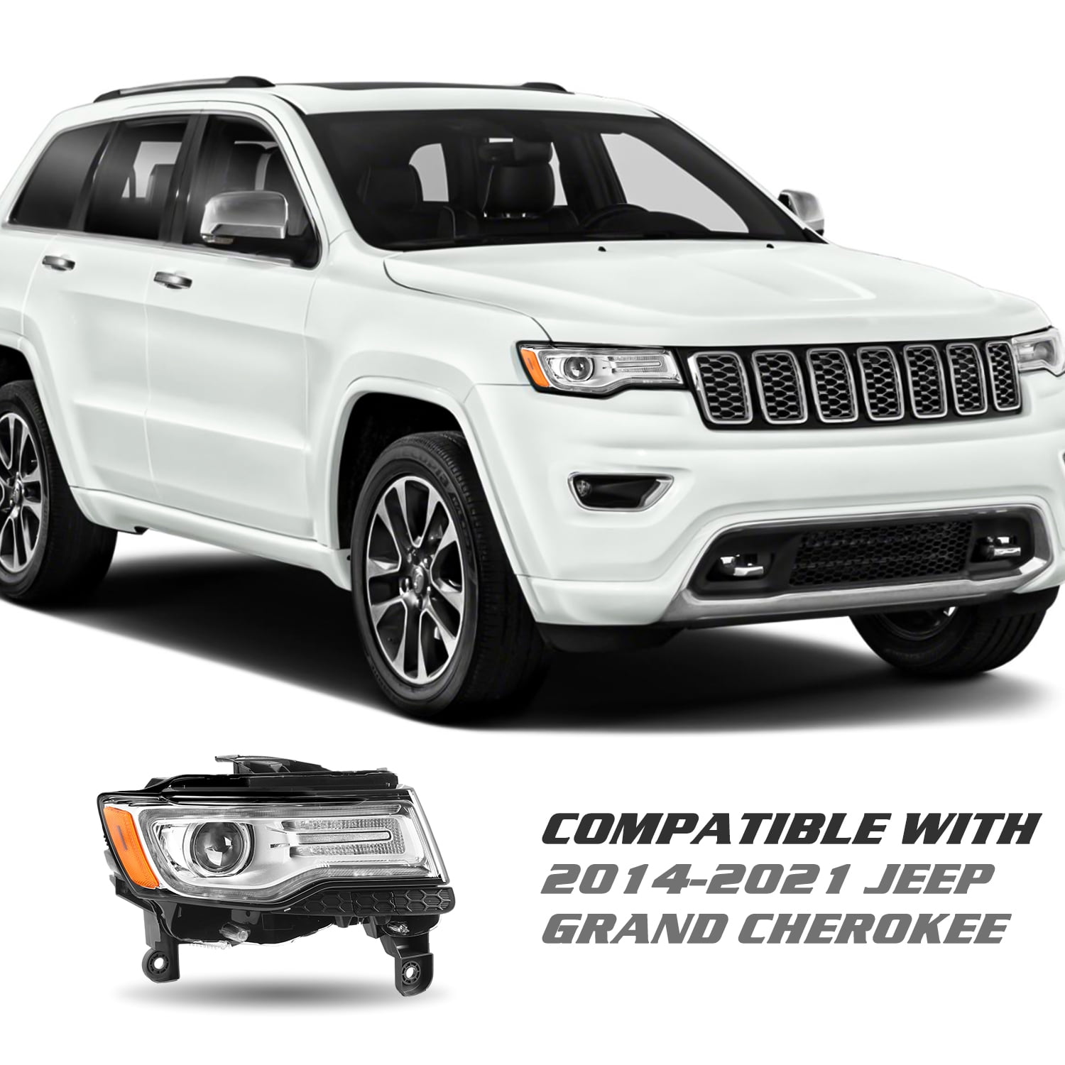 Xenon HID Headlights Assembly For 2014-2021 Jeep Grand Cherokee Headlamps LH/RH