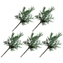 COSMOBETTY 5pcs Lifelike Cypress Picks with Short Branches and Leaves for Decoration