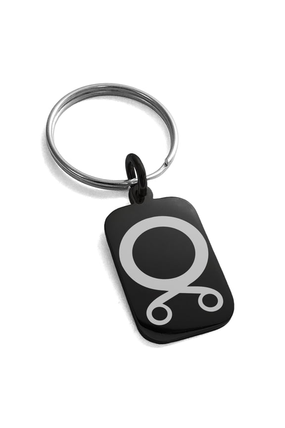 Stainless Steel Troll Cross Viking Norse Engraved Small Rectangle Dog Tag Charm Keychain Keyring