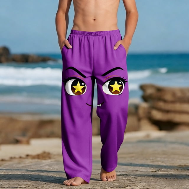Pantalones largos para niños y niñas, de moda, estampados, casuales, de playa, con bolsillos.
