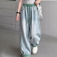 thumbnail image 3 of XXWXYD Teen Girls Baggy Jeans Wide Leg Denim Pants 2026 Cute Cartoon Embroidery Patchwork Jeans Y2𝖪 Vintage Wash Trendy Prepp𝗒 Pants Girls Loose Fit Palazz𝗈 Pants, 3 of 5
