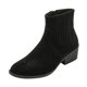 thumbnail image 1 of NECHOLOGY Botas Mujer Zapatos Botines de mujer mujer Flock Color sólido invierno mantener caliente suela gruesa tacones cuadrados cremallera botines cortos zapatos de punta redonda (Black, 8.5), 1 of 7