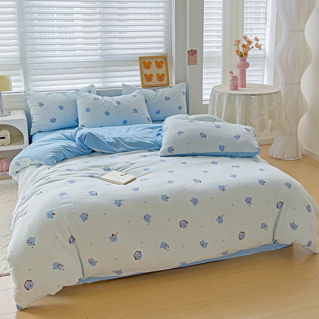 Cotton 4 Pieces Bed Set Temperature Regulating Nursery Bedding for Toddlers and Kids