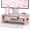 Pink-16.5 inch, variant on Wooden Monitor Stand Riser 2-tier Desk Shelf With Storage Organizer Computer Cable Management Cellphone Holder Walnut 16.5 Inch