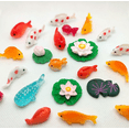 thumbnail image 3 of Juego de juguetes de loto de pez rojo falso de resina Adornos de casa de muñecas en miniatura Animales de jardín de hadas Decoración de paisaje micro, paquete de 3 peces de punto rojo grande BANYUO Electrónica, 3 of 4