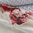 thumbnail image 2 of Benjara Dublin 2 Piece Reversible Pinstripe and Floral Border Twin Quilt Set, Multicolor, 2 of 3