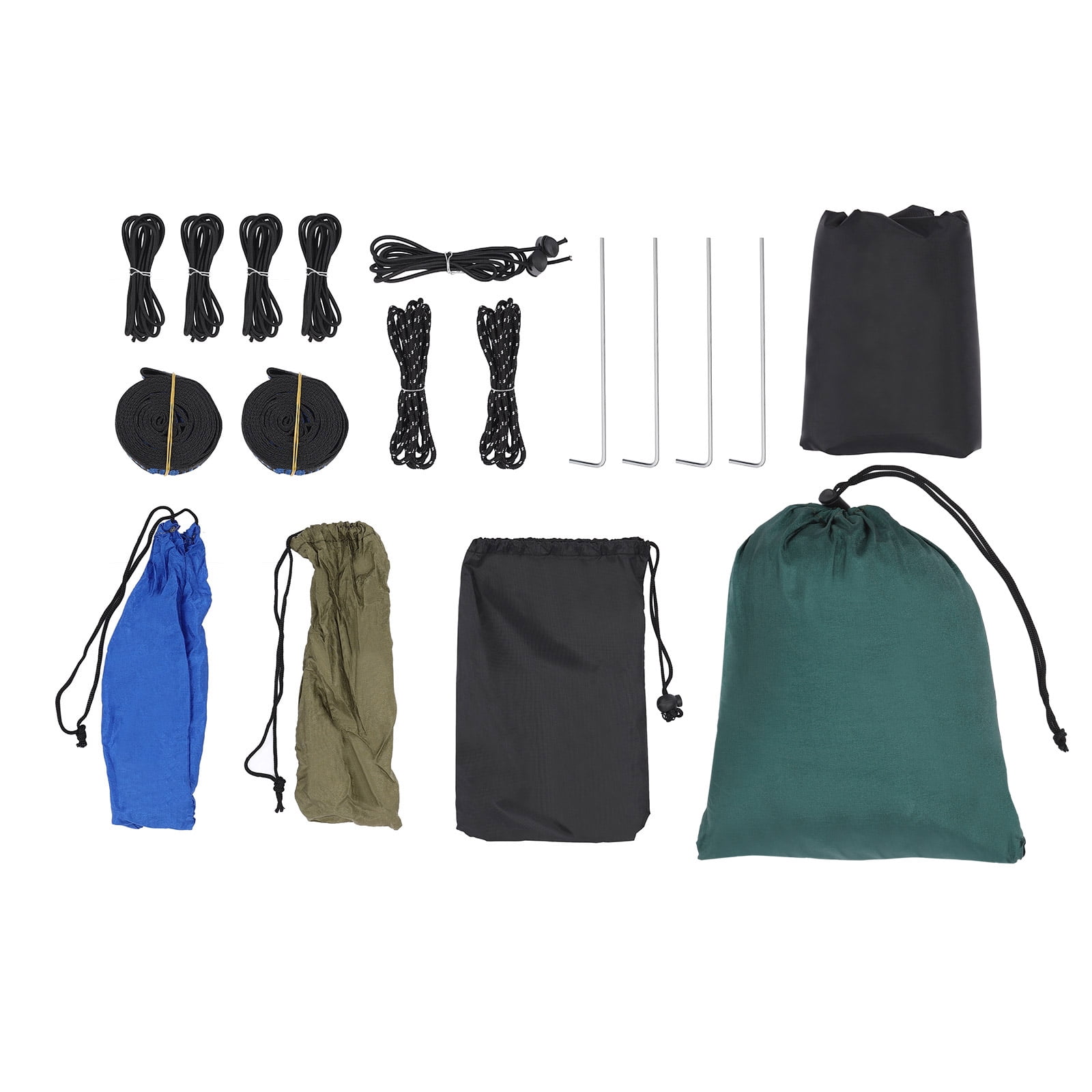 Fichiouy Camping Hammock with Net Tent and Rain Fly Tarp Portable Nylon Parachute Hammock with Heavy Duty Tree Strap Load-Bearing Capacity 200kg/440.9lbs