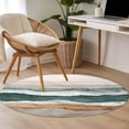 thumbnail image 4 of Abstract Wave 4FT Round Area Rugs for Living Room Lines Green White Brown Ombre Modern Art Ultra-Thin Non-Slip Round Rugs Machine Washable Low Pile Circle Carpet for Bedroom Kitchen Nursery, 4 of 9