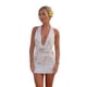 thumbnail image 2 of Vestido corto de mujer con escote halter y pedrería, ideal para el verano. Vestido floral sin mangas y con espalda descubierta., 2 of 7