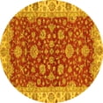 thumbnail image 1 of Ahgly Company Indoor Round Oriental Yellow Traditional Area Rugs, 8' Round, 1 of 4