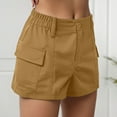 thumbnail image 2 of Jeans Shorts Women Ladies Solid Coloured Workwear Denim Shorts Fashion Daily Wear Shorts Women Plus Size Brown M, 2 of 6