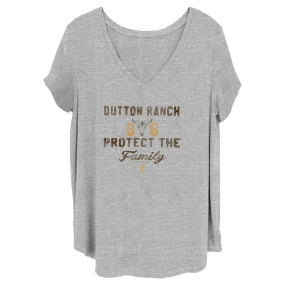 Women's Yellowstone Dutton Ranch 86 Protect the Family Graphic T-Shirt