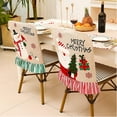 thumbnail image 6 of PULLIMORE 2 Pcs Christmas Chair Back Covers Santa Claus Snowman Dining Seat Slipcovers Festive Home Decor, 6 of 7