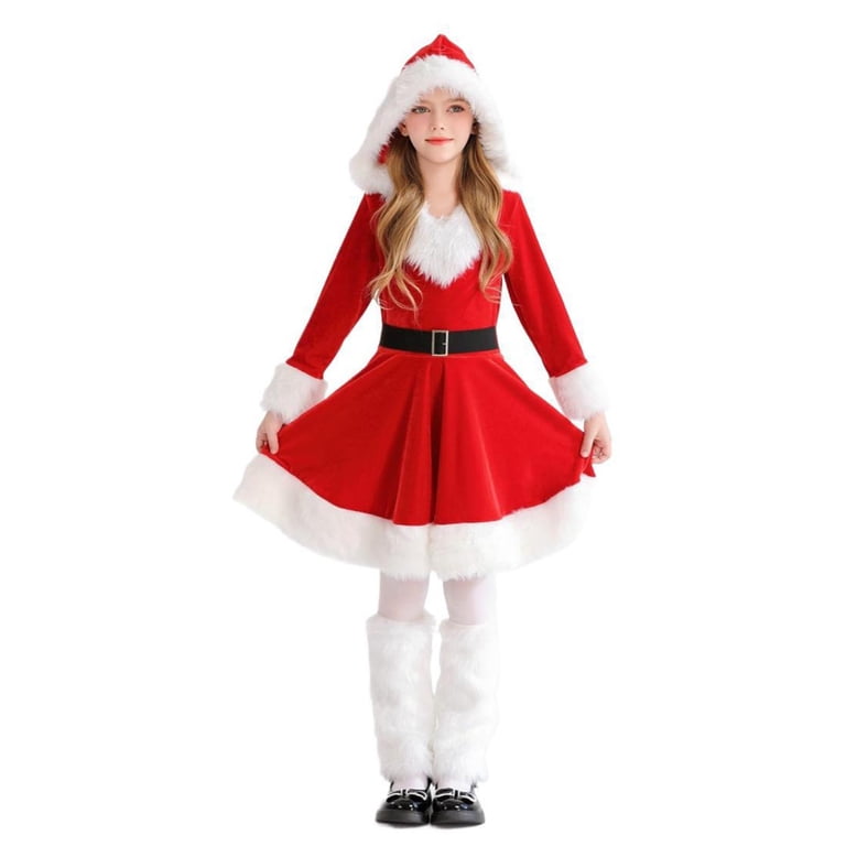 white christmas dresses Bella's Faux Fur Trim Christmas Dress