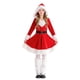 thumbnail image 2 of Odeerbi Vestidos de Papá Noel de Navidad Para Niñas Otoño Invierno Vestido de Terciopelo de Manga Larga Con Capucha Para Niñas Rojo Celebración Vestido Cuello Redondo, 2 of 6