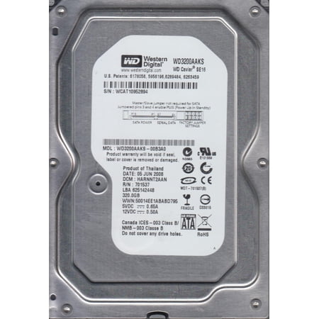 WD3200AAKS-00B3A0  DCM HARNNT2AAN  Western Digital 320GB SATA 3.5 Hard Drive price history on PriceWatchPro