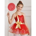 thumbnail image 5 of iEFiEL Girls Christmas Ballet Dance Camis Dress Sleeveless Skating Gymnastics Leotard Tutu Dress Red 6, 5 of 7
