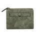 thumbnail image 1 of Monedero pequeño de cuero plegable para mujer, mini monedero con cremallera, bolsillo para identificación, delgado y compacto, color verde, 1 of 5