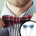 thumbnail image 3 of Qarigey Pajarita con lazo, corbata de doble capa para hombre, accesorios de joyería dorada, decoraciones, fiesta de anfitrión, Club, H3112-2 negro Accesorios de disfraces Azul claro H3112-7 Qarigey AP009821-07B, 3 of 6