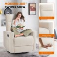 thumbnail image 6 of edx Swivel Rocking Chair, Sofa Recliner, Adjustable Baby Sliding Chair with Head Support for Living Room, Bedroom, Beige, 6 of 7