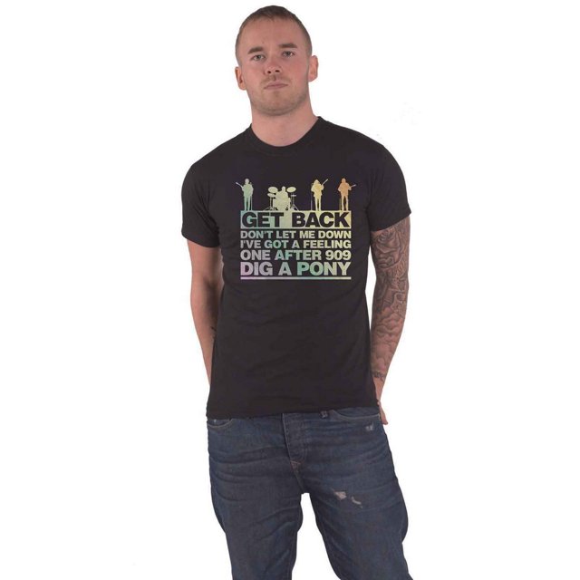 The Beatles - Camiseta Get Back Degradado de Algodón para Adultos Unisex (Negro)
