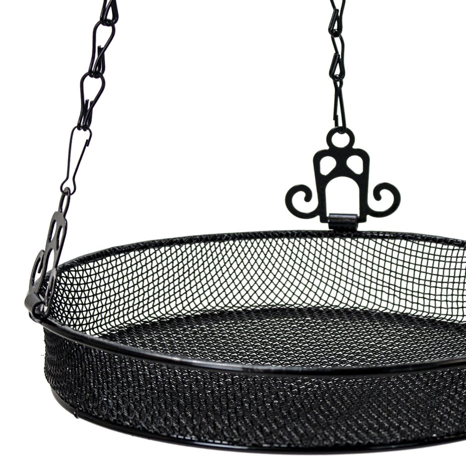 Sorbus Black Hanging Bird Feeder Tray, Outdoor Seed Tray for Backyard Garden Birds