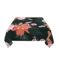 thumbnail image 3 of YFYANG Square Polyester Table Cloth, 60" x 60" Reusable Table Cover Kitchen Dining Room Vintage Hibiscus Pattern Decorative Tablecloths for Tables of 2-4 People, 3 of 8