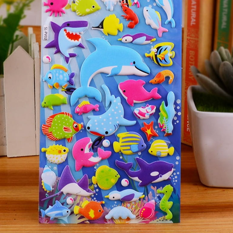 Craft Scrapbooking 3D Puffy Bubble Sea Animal Fish Sticker Kids