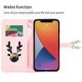 thumbnail image 3 of Funda con estampado de alce para iPhone 13 Pro Max con tarjetero, cordón, piel sintética, función billetera y protección contra caídas en las esquinas., 3 of 5