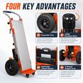 thumbnail image 6 of RXFSP Hand Trucks - 880lbs Capacity Electric Hand Trucks 1200W Heavy Duty Stair Climber Trolley with 4M Safety Rope for Moving Furniture Logistics Warehouse(Orange), 6 of 10