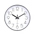 thumbnail image 1 of jomparis Reloj de pared moderno de 12 pulgadas, silencioso, funciona con pilas, reloj de pared redondo decorativo de cuarzo para oficina, aula, escuela (negro), 1 of 7